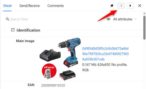 Detail vue change item